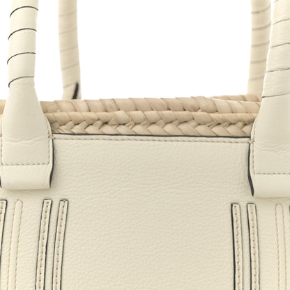 Chloe Raffia Grain Calfskin Medium Marcie Basket White 7 of 14
