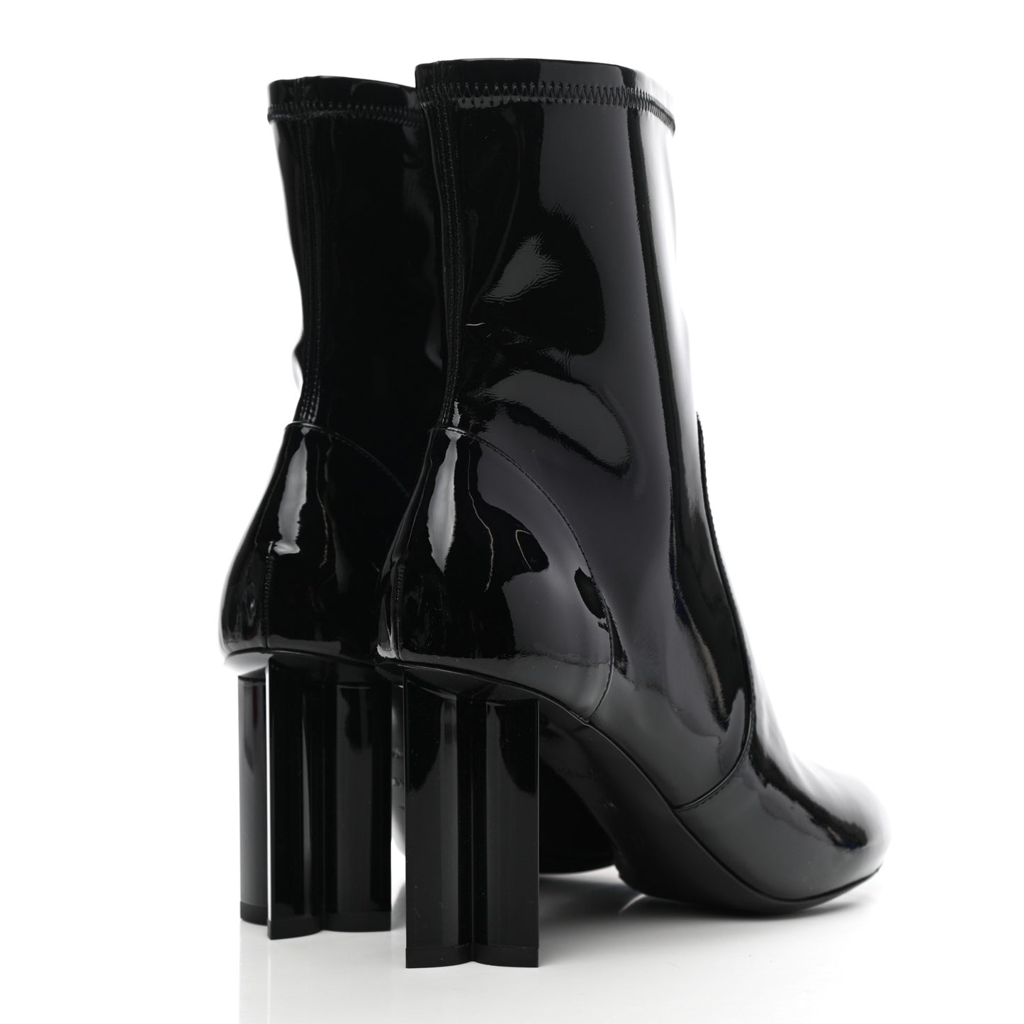 Patent Silhouette Ankle Boots 39 Black