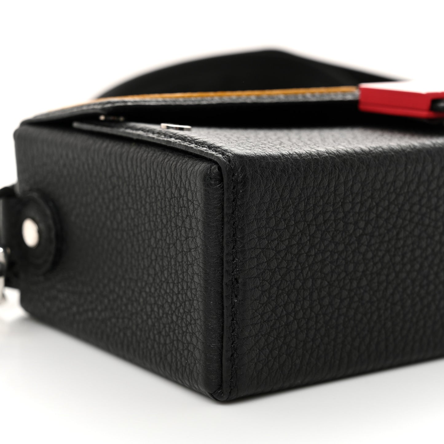 Vitello Cuoio Romano Monster Eyes Bi-Color Baguette Trunk Black Yellow