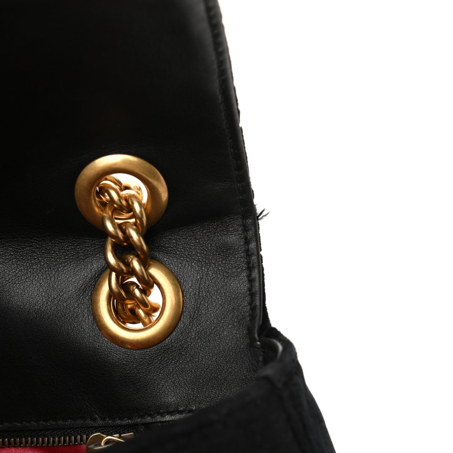 Velvet Matelasse Medium GG Marmont Shoulder Bag Black