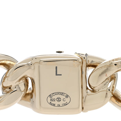 Chanel Metal CC Chain Link Choker Necklace L Gold 4 of 5
