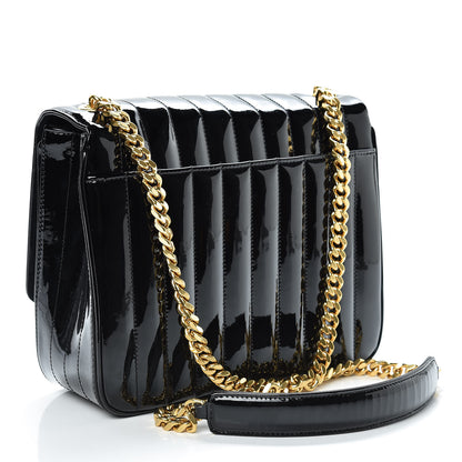 Saint Laurent Patent Matelasse Monogram Large Vicky Chain Bag Black 3 of 15
