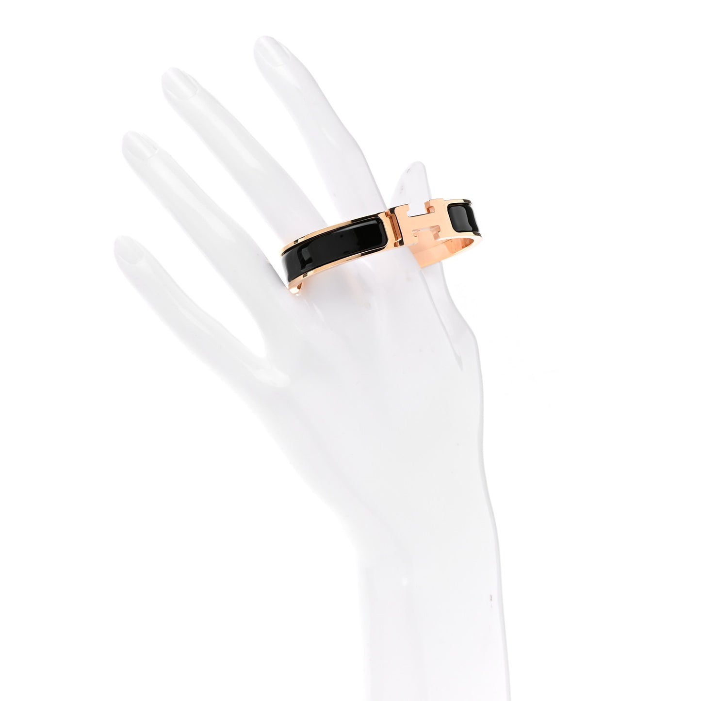 Enamel Narrow Clic Clac H Bracelet PM Black