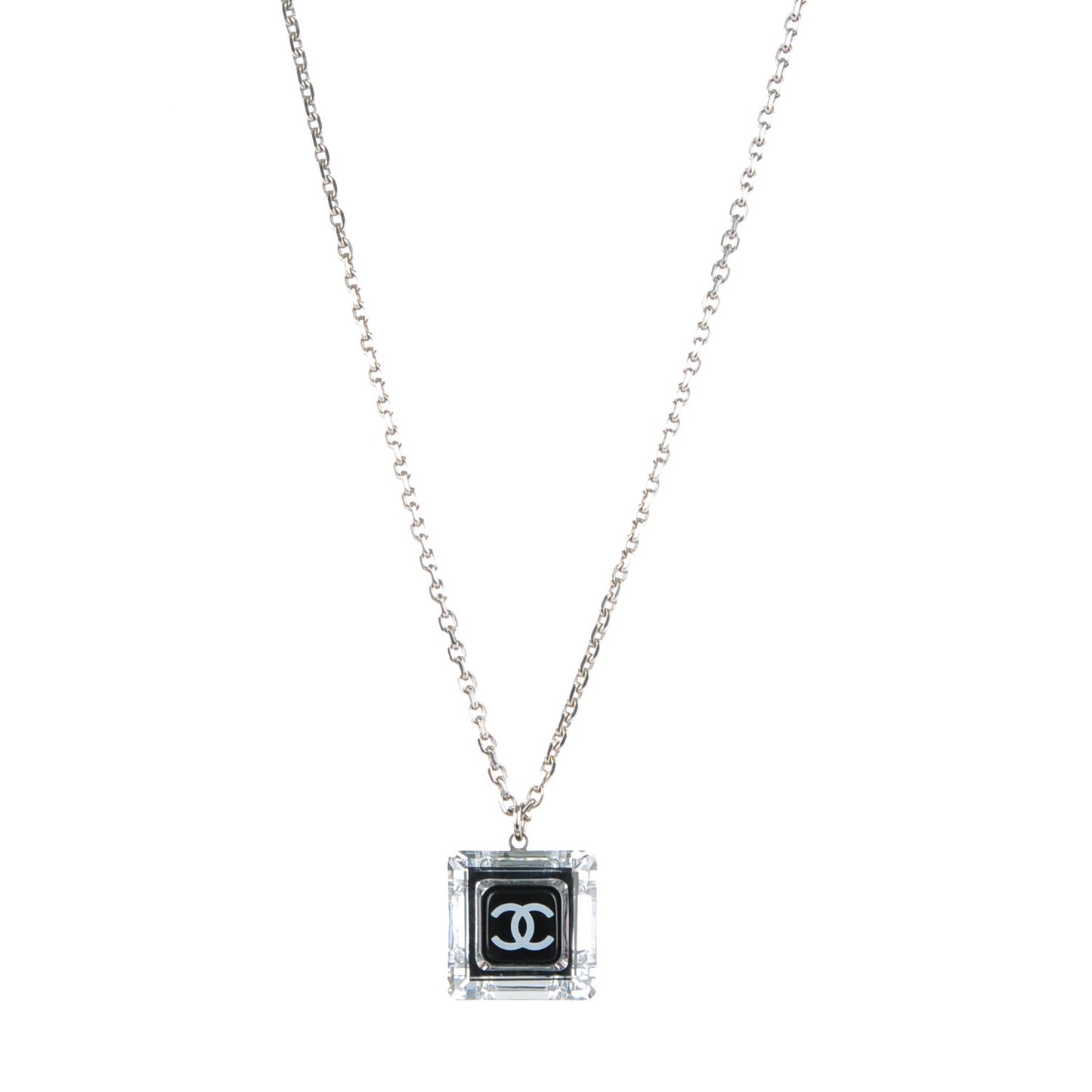Crystal CC Square Pendant Necklace