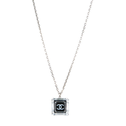 Chanel Crystal CC Square Pendant Necklace 1 of 5