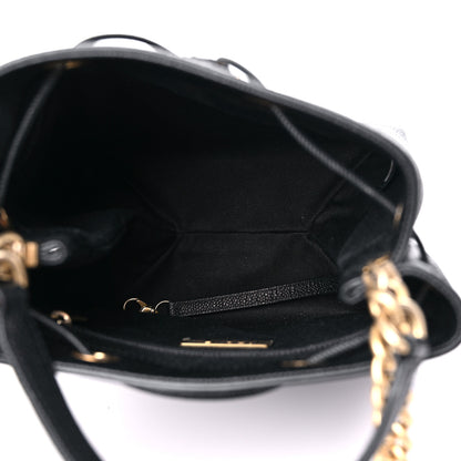 Chanel Grained Calfskin Stitched Small Drawstring Bag Black 5 of 10