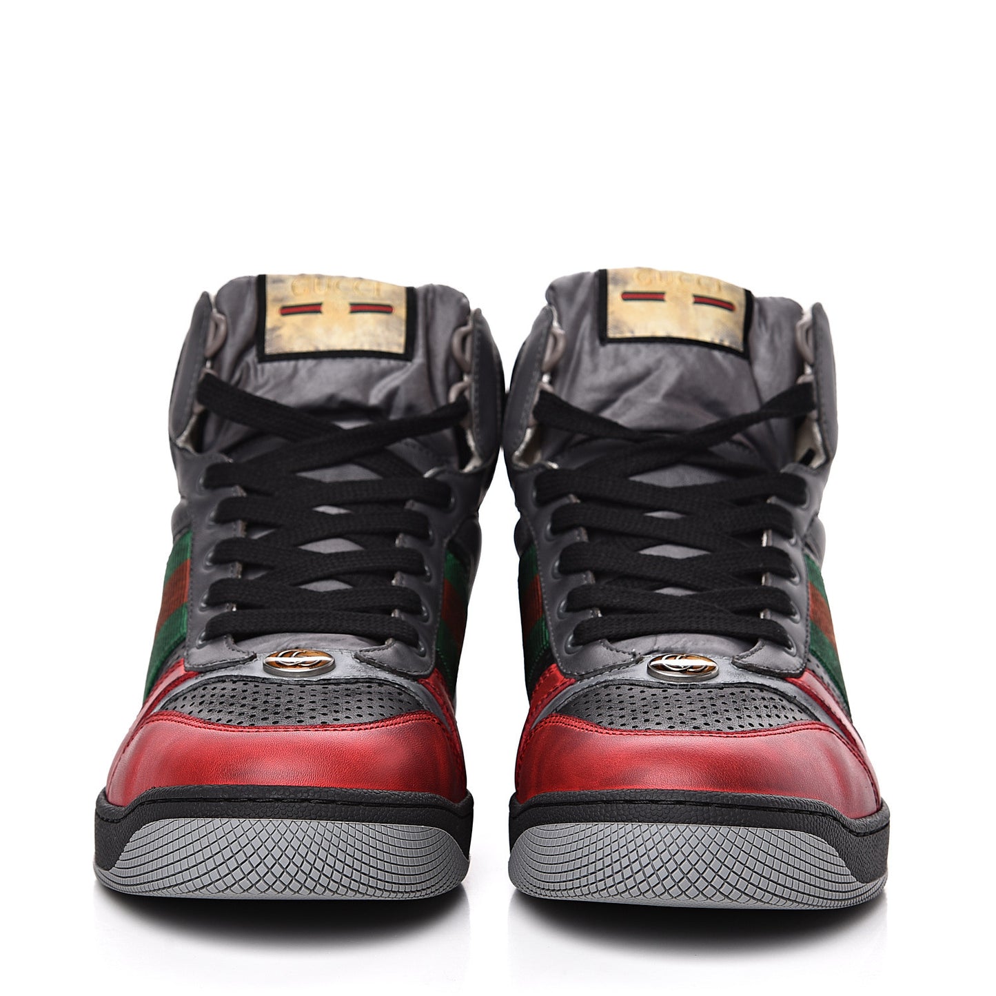 Miro Soft Calfskin Web Mens Screener High Top Sneakers 8 Light Hibiscus Red Black Foggy Grey