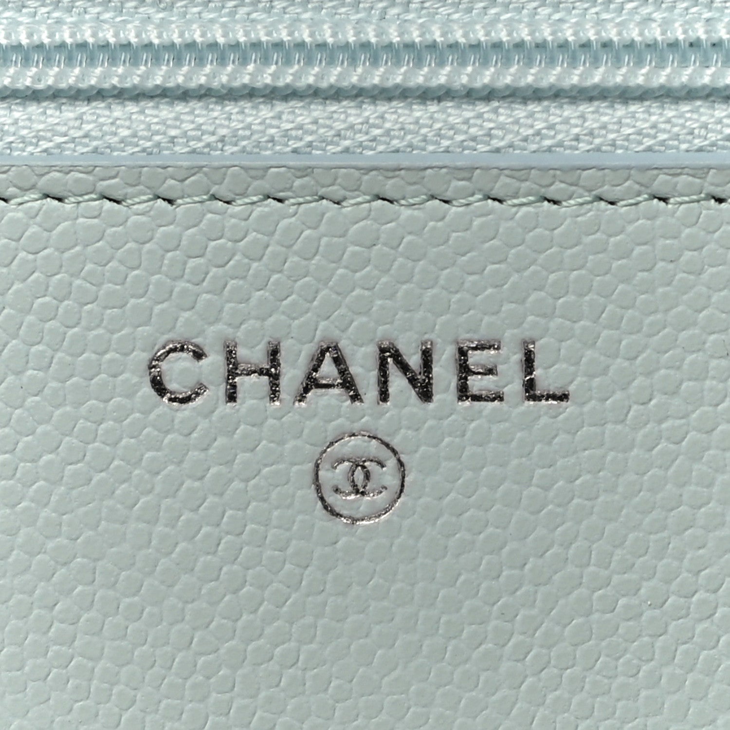 Chanel Caviar Quilted Wallet On Chain WOC Light Blue 6 of 12