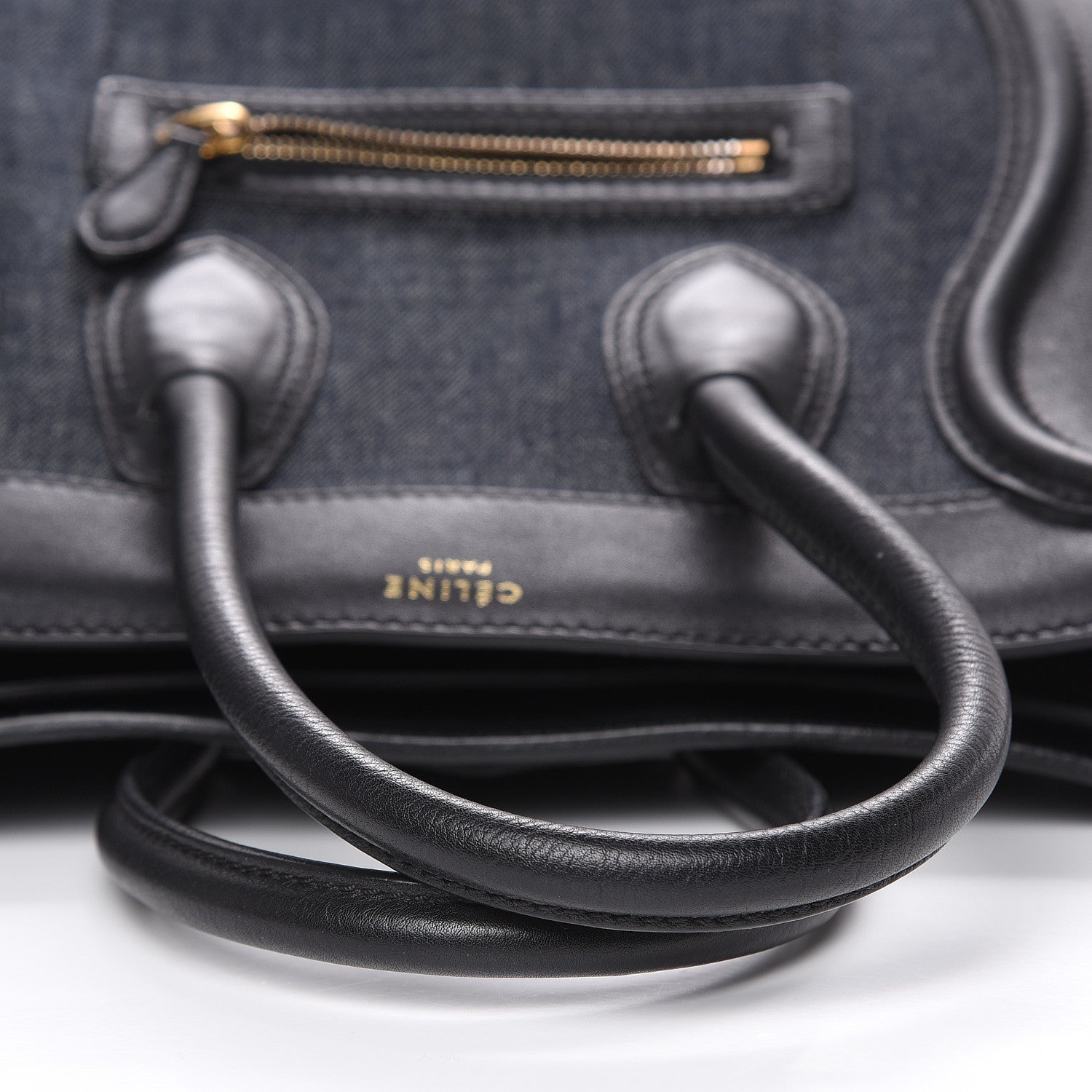 Celine Smooth Calfskin Denim Micro Luggage Navy Black 13 of 17
