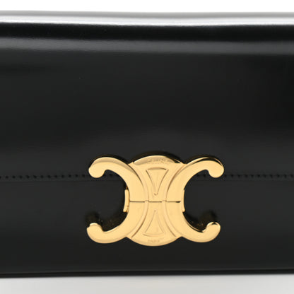 Celine Shiny Calfskin Triomphe Shoulder Bag Black 8 of 10