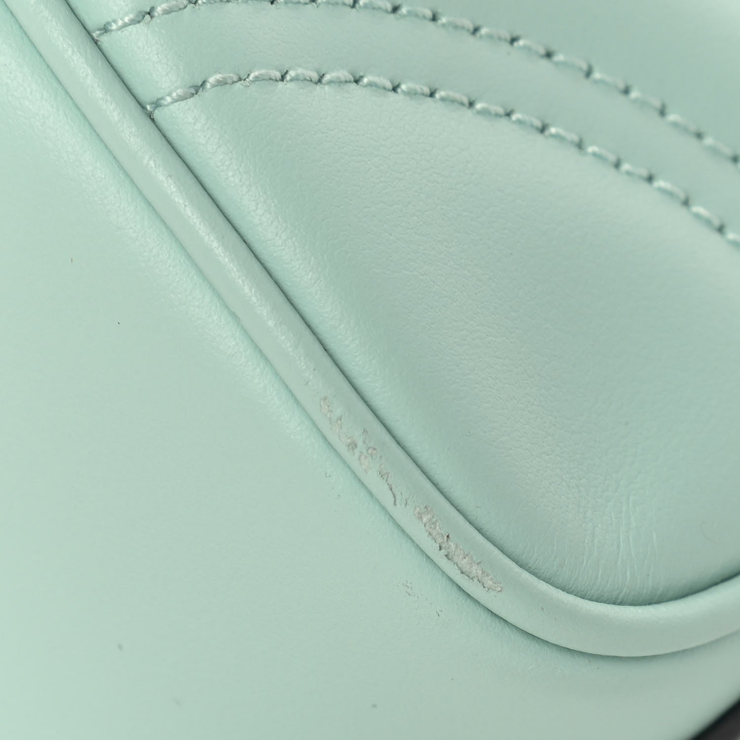Gucci Calfskin Matelasse Small GG Marmont Shoulder Bag Water Green 10 of 11