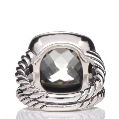 David Yurman Sterling Silver Diamond Prasiolite 14mm Albion Ring 54 7 2 of 5