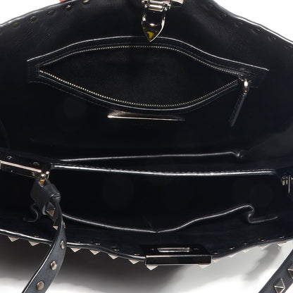 Valentino Garavani Vitello Rockstud Flip-Lock Shoulder Bag Black 5 of 9