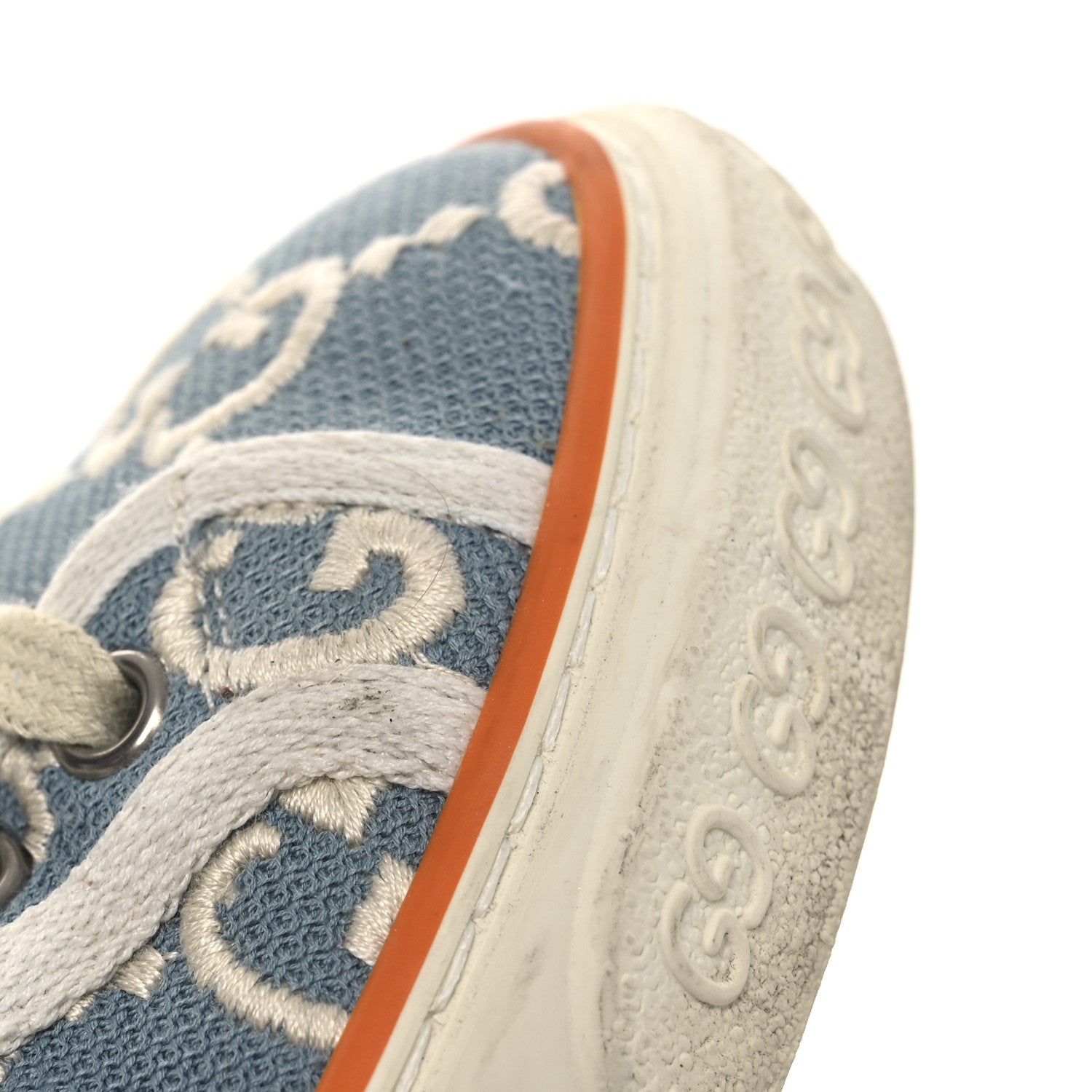 Gucci Cotton GG Monogram Web Womens 1977 Tennis Sneakers 37.5 Philod Ivory Mystic White 12 of 14