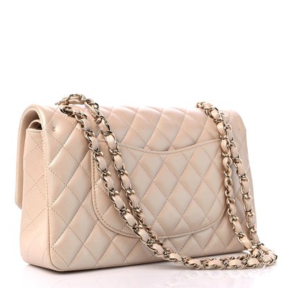 Chanel Iridescent Calfskin Quilted Medium Double Flap Beige 3 of 10