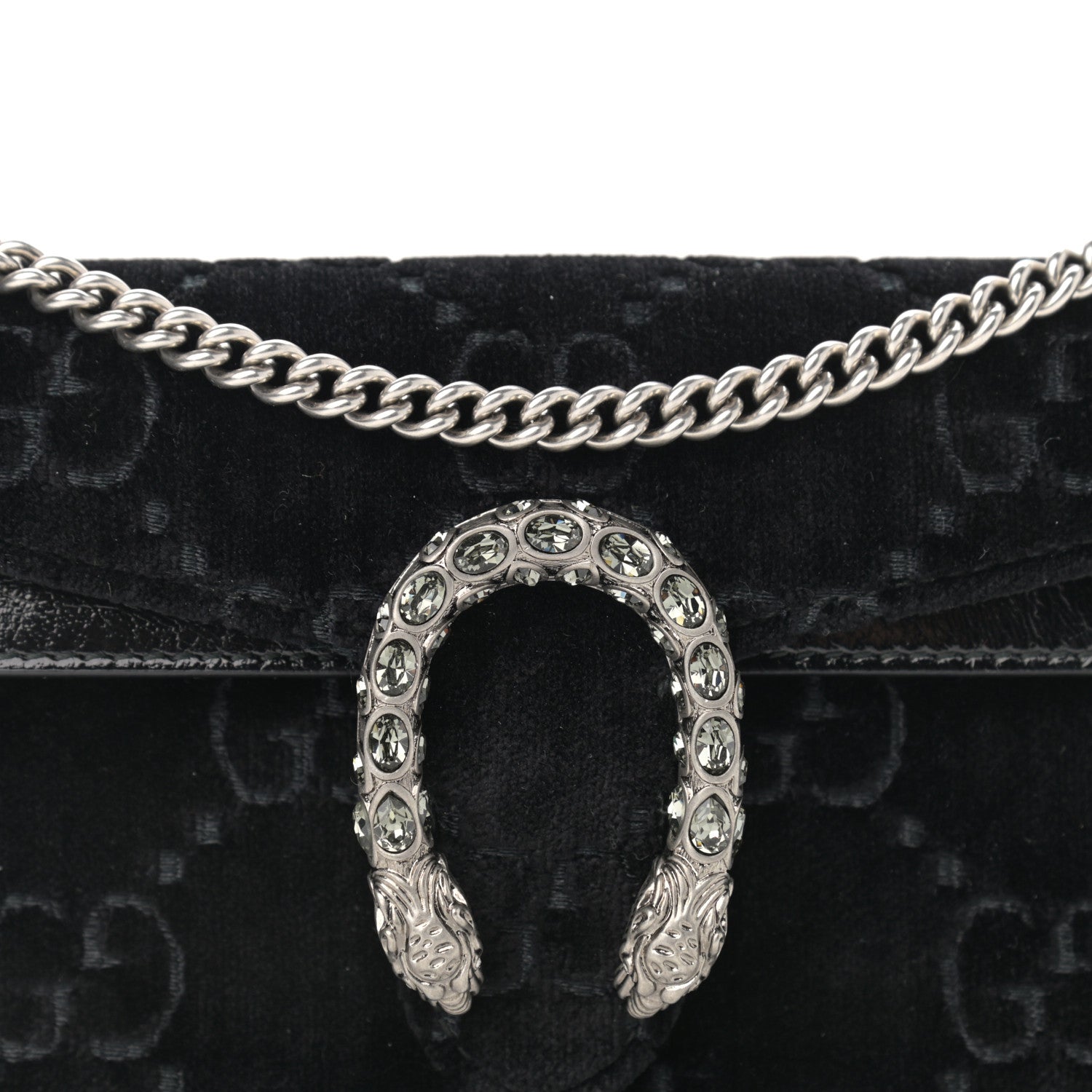 Gucci Velvet GG Monogram Super Mini Dionysus Shoulder Bag Black 7 of 10