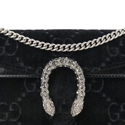 Gucci Velvet GG Monogram Super Mini Dionysus Shoulder Bag Black 7 of 10