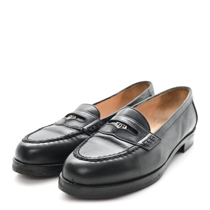 Chanel Lambskin CC Penny Loafers 36.5 Black 4 of 10