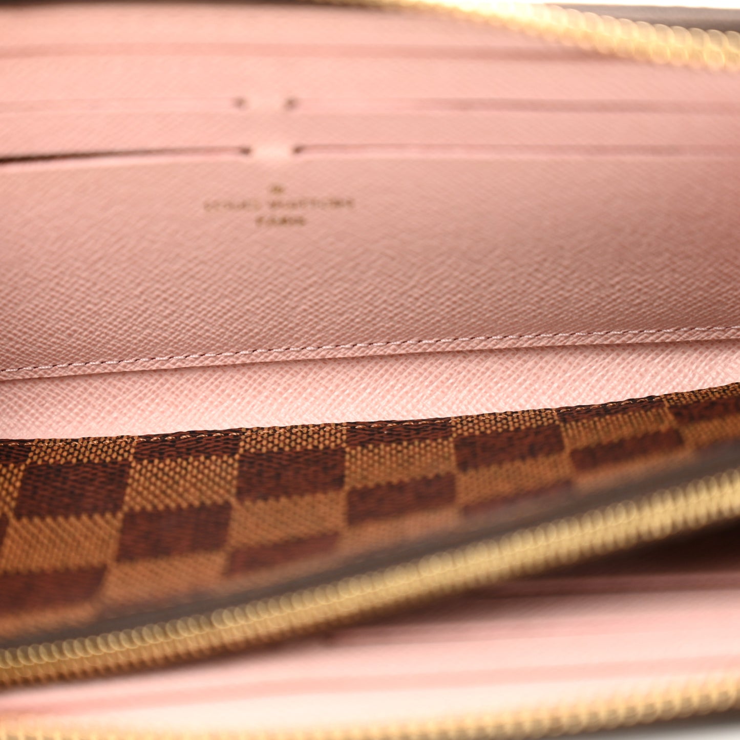Damier Ebene Clemence Wallet Rose Ballerine
