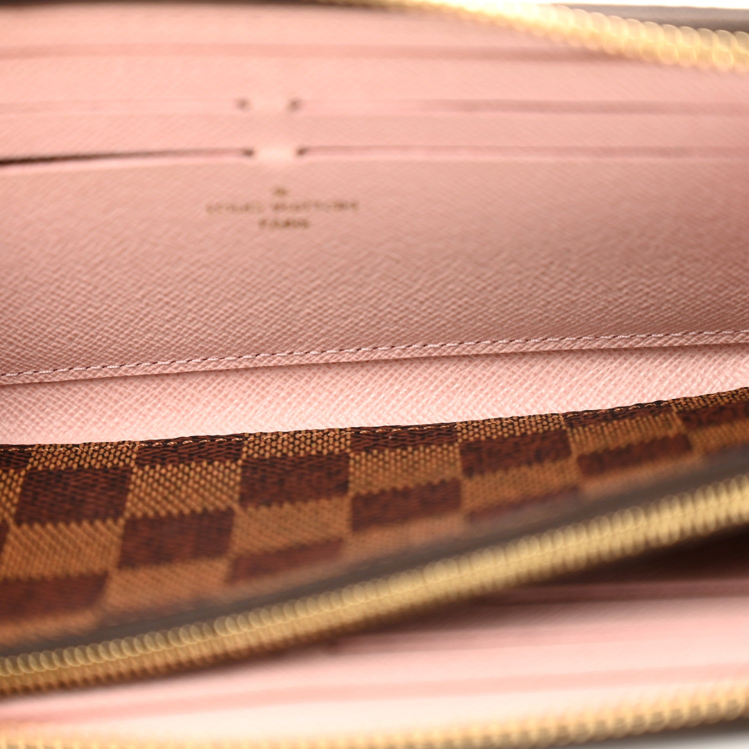 Louis Vuitton Damier Ebene Clemence Wallet Rose Ballerine 5 of 9
