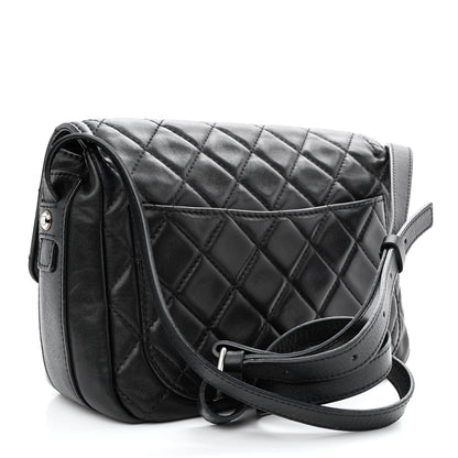 Chanel Lambskin Quilted Messenger Bag Black 3 of 15
