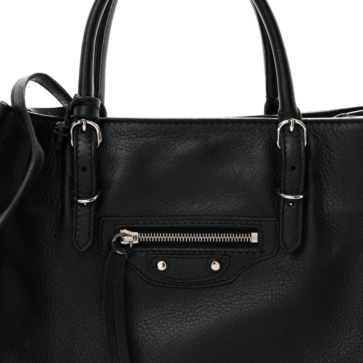 Balenciaga Grained Calfskin Papier Mini A4 Zip Around Tote Black 9 of 11