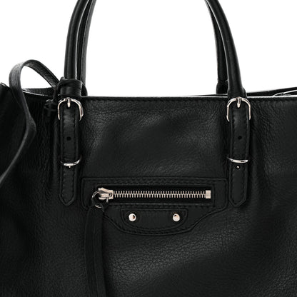 Balenciaga Grained Calfskin Papier Mini A4 Zip Around Tote Black 9 of 11