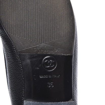 Chanel Caviar CC Cap Toe Ballerina Flats 35 Black 8 of 8