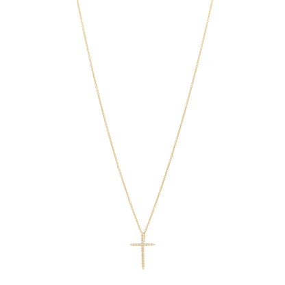 Roberto Coin 18K Yellow Gold Diamond Tiny Treasures Sliver Cross Pendant Necklace 1 of 4