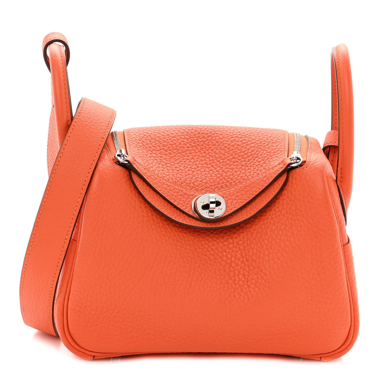 Hermes Taurillon Clemence Mini Lindy 20 Feu 1 of 11