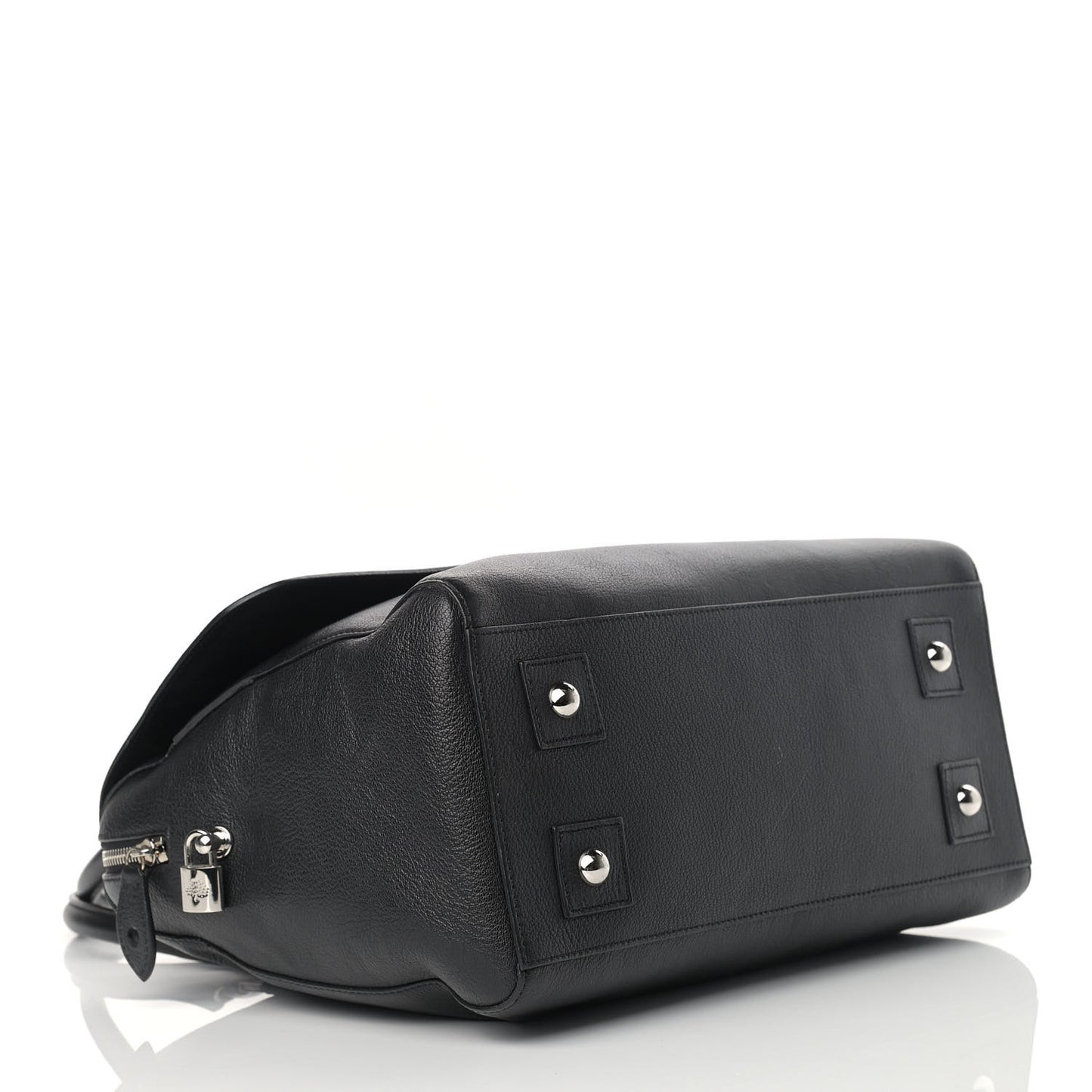 Glossy Goatskin Medium Del Rey Satchel Black