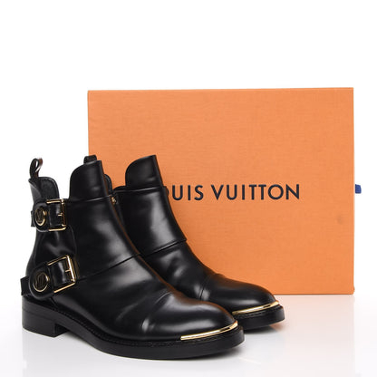 Louis Vuitton Calfskin Valley Flat Ankle Boots 37 Black 11 of 11
