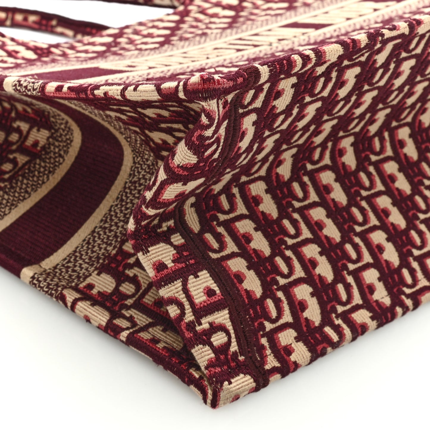 Oblique Medium Book Tote Burgundy Multicolor