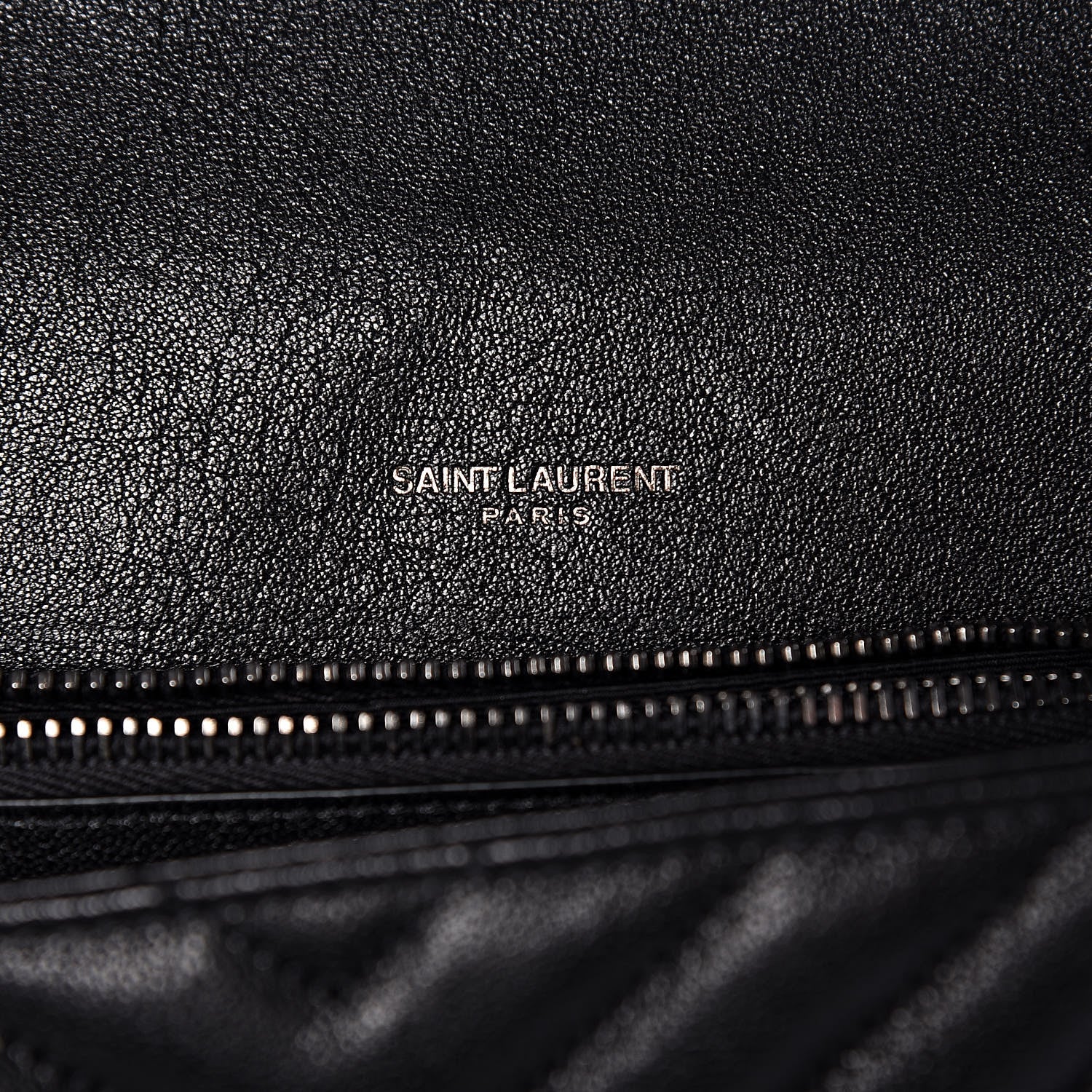 Saint Laurent Sheepskin Matelasse Chevron Monogram Medium College Bag Black 7 of 11