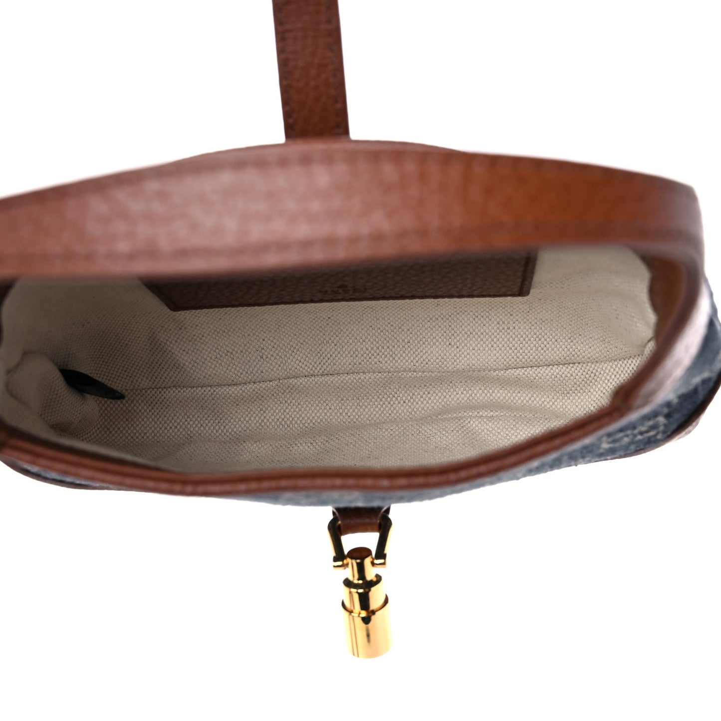 New Denim GG Monogram Calfskin Mini Jackie 1961 Hobo Blue Tea Cuir