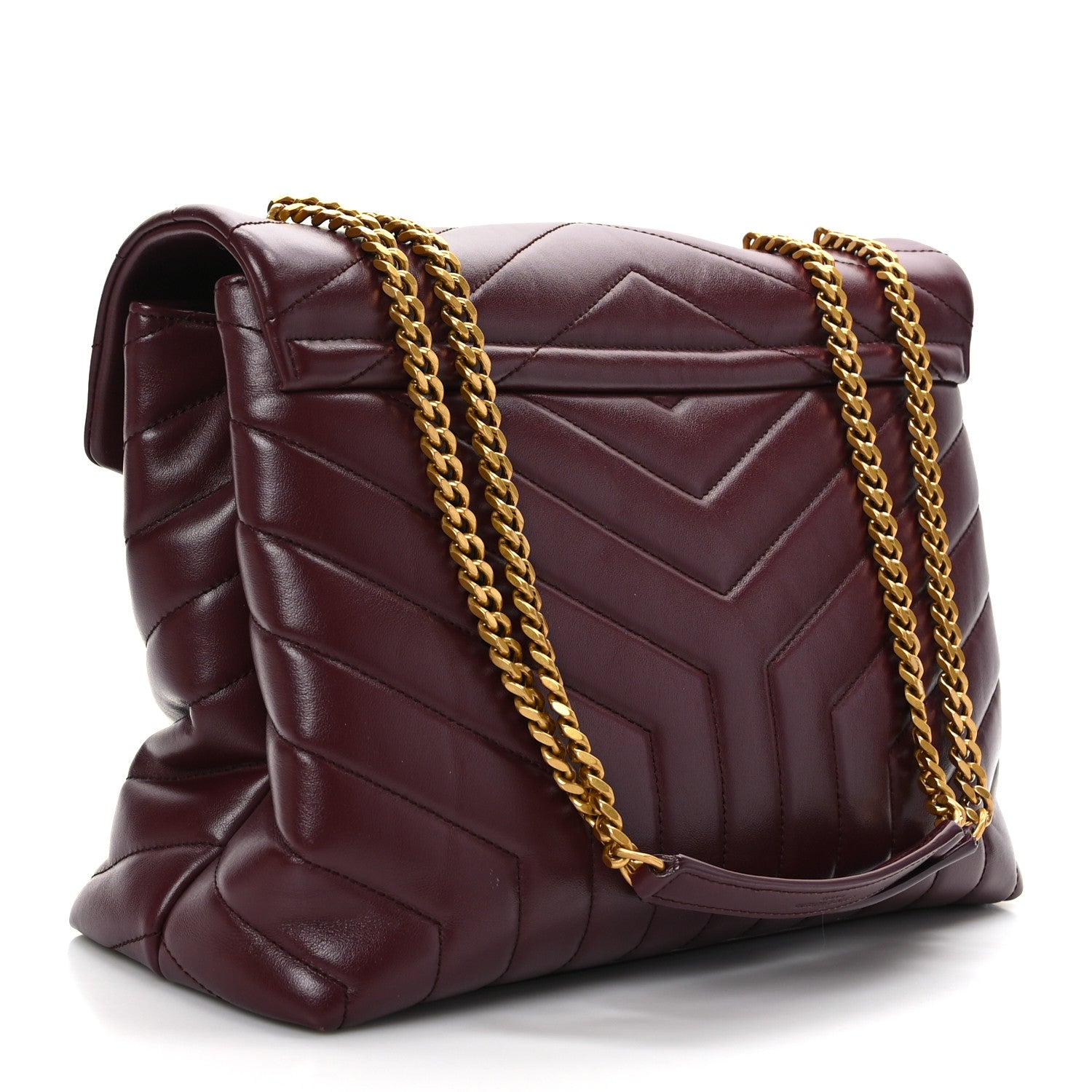Saint Laurent Calfskin Y Quilted Monogram Medium Loulou Chain Satchel Palissandre 3 of 9