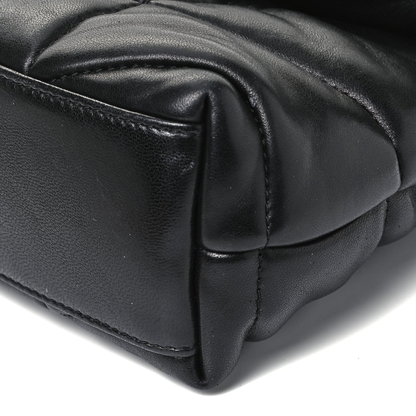 Lambskin Quilted Toy Loulou Puffer Monogram Chain Satchel Black