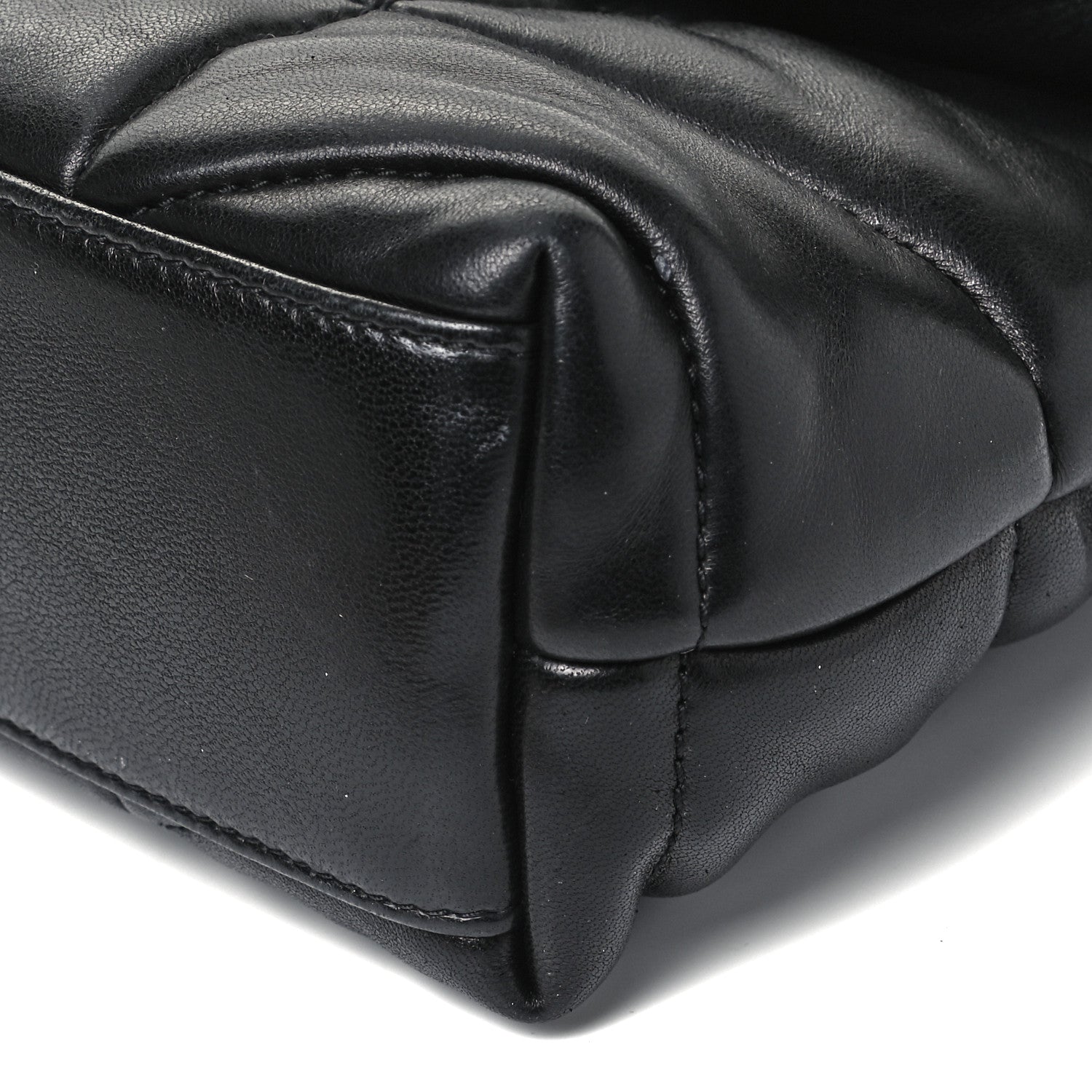 Saint Laurent Lambskin Quilted Toy Loulou Puffer Monogram Chain Satchel Black 9 of 9