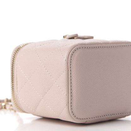 Chanel Caviar Quilted Mini Vanity Case With Chain Light Pink 6 of 12