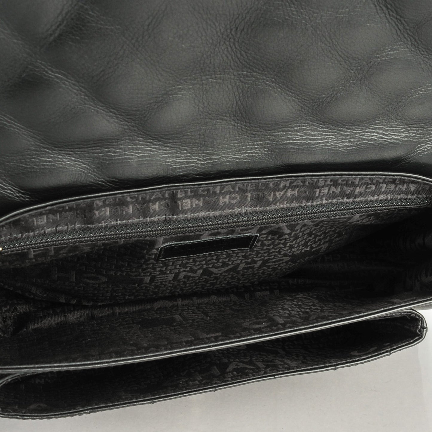 Lambskin Quilted Accordion Mademoiselle Flap Black