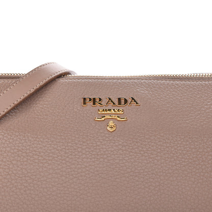 Prada Vitello Daino Zippered Shoulder Bag Cammeo 10 of 14