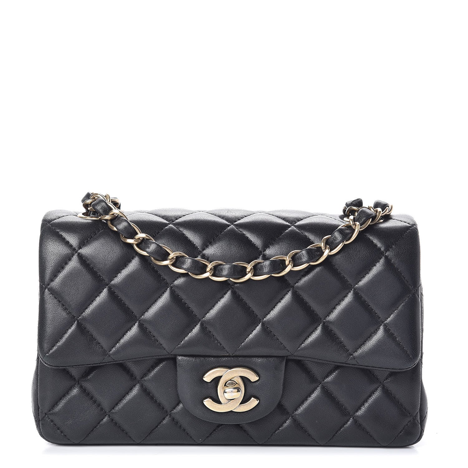 Chanel Lambskin Quilted Mini Rectangular Flap Black 1 of 10