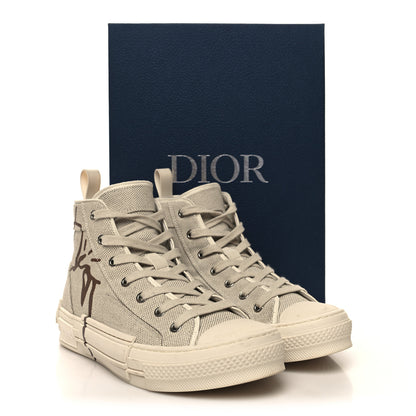 Christian Dior x CACTUS JACK Canvas Mens B23 High Top Sneakers 39 Cream Coffee 11 of 11