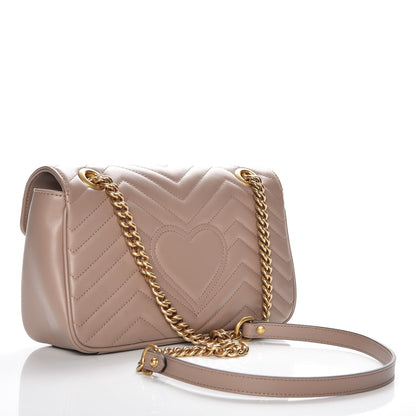 Gucci Calfskin Matelasse Small GG Marmont Shoulder Bag Porcelain Rose 3 of 7