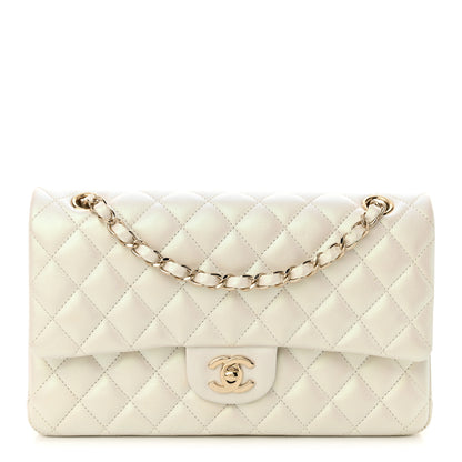Chanel Iridescent Calfskin Quilted Medium Double Flap White 1 of 12