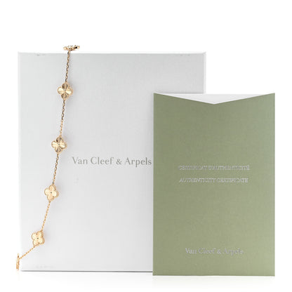 Van Cleef & Arpels 18K Yellow Gold 10 Motifs Guilloche Vintage Alhambra Necklace 7 of 7