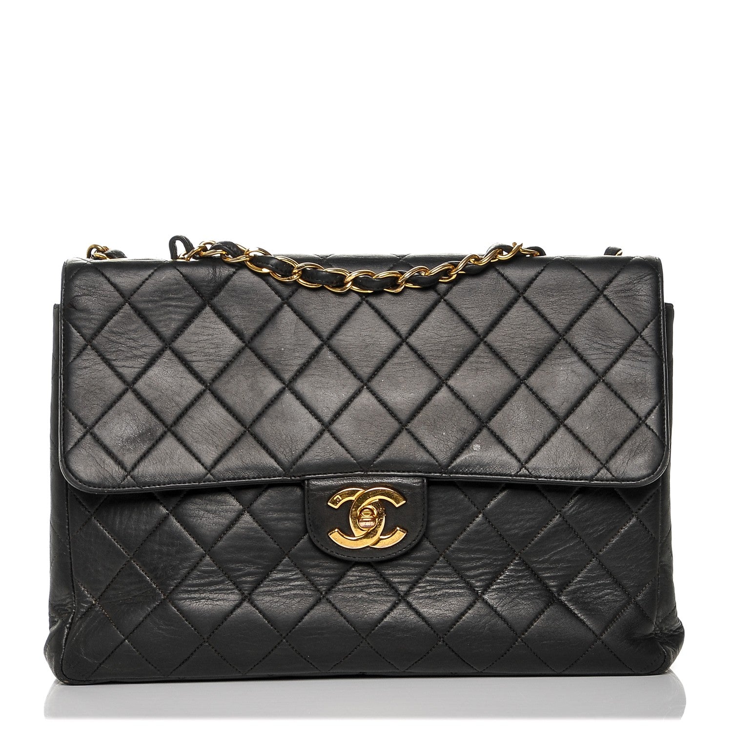 Chanel Lambskin Quilted Jumbo Single Flap Black 1 of 12