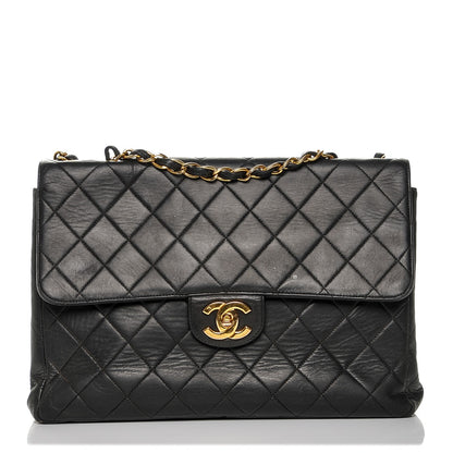 Chanel Lambskin Quilted Jumbo Single Flap Black 1 of 12