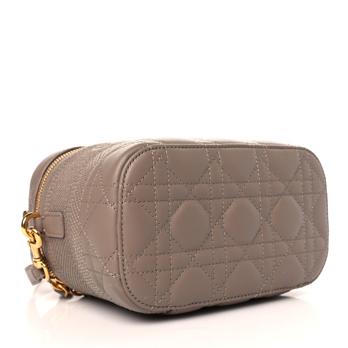 Lambskin Cannage Small Diortravel Vanity Case Warm Taupe