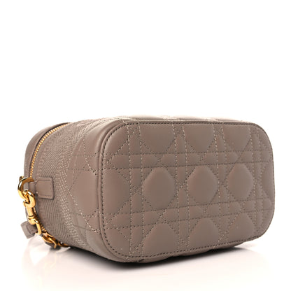 Christian Dior Lambskin Cannage Small Diortravel Vanity Case Warm Taupe 4 of 8